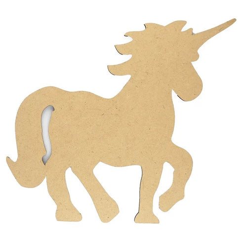 Craft Raw Wood Unicorn Shape
