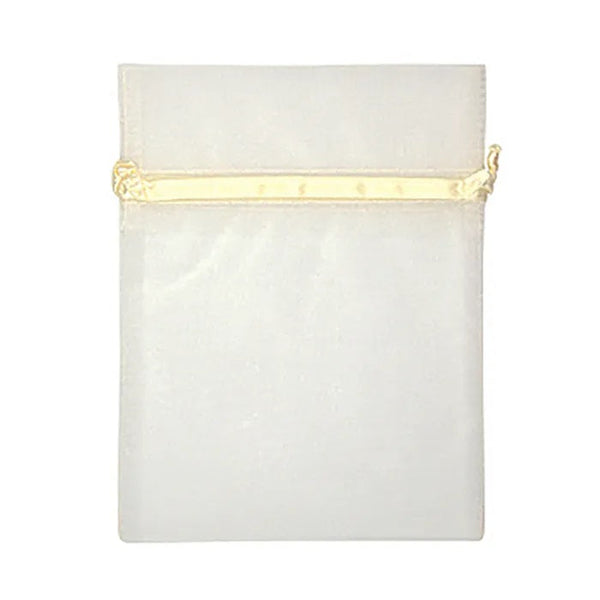 17cm x 12.5cm Cream Colour Small Organza Gift Bags