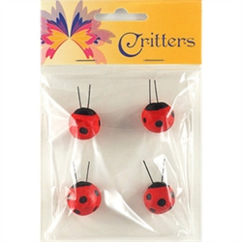 2cm X 2cm Craft Ladybirds