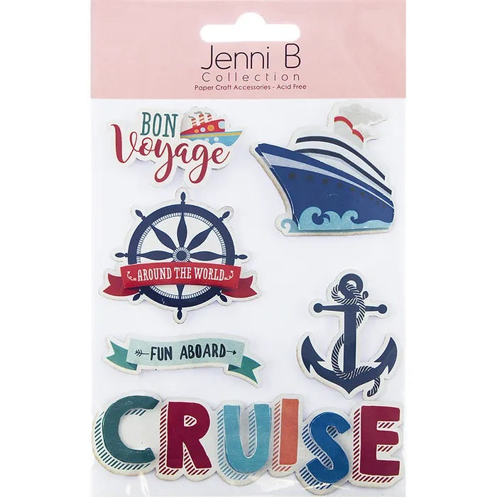 Lot De 2 Stickers Scrapbooking été – Crabe, Cerf-volant, Plage – Marcella By K