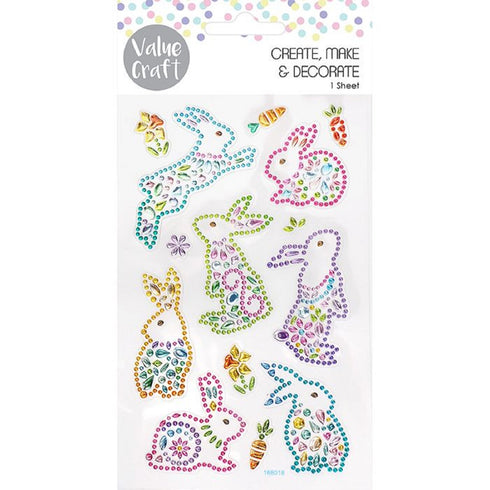 Crystal Bunnies Easter Stickers