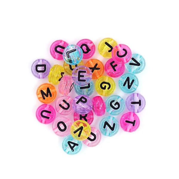 Crystal Round Alphabet Beads