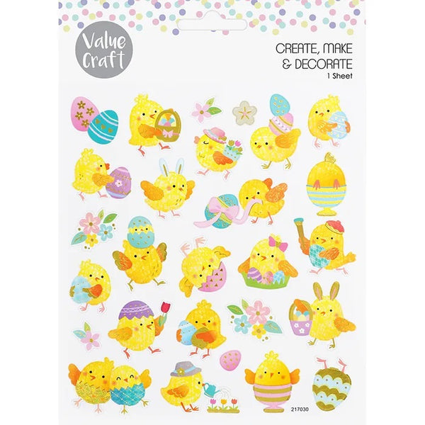 Cute Chicks & Eggs Shape Easter Stickers