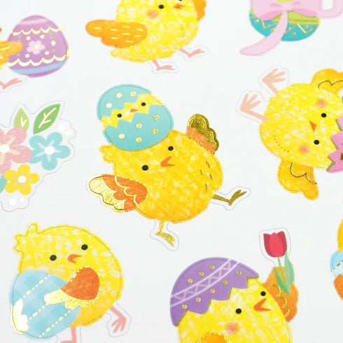 Cute Chicks & Eggs Shape Easter Stickers