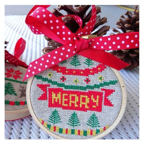 DIY Cross Stitch Christmas Baubles Kit
