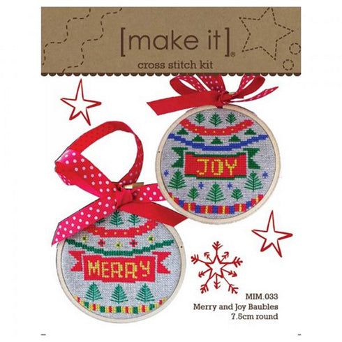 DIY Cross Stitch Christmas Baubles Kit