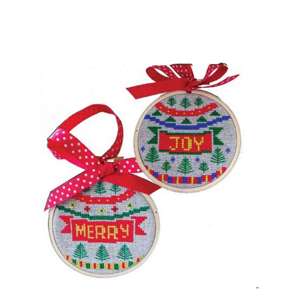 DIY Cross Stitch Christmas Baubles Kit