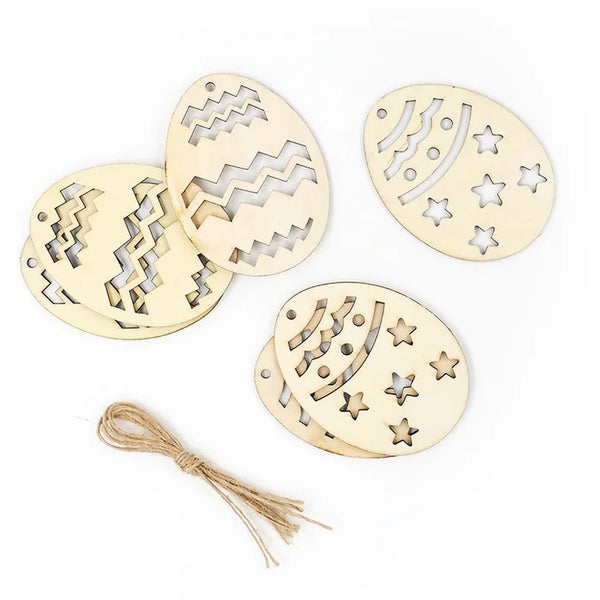 DIY Wooden Egg Shape Garland Easter Decoration