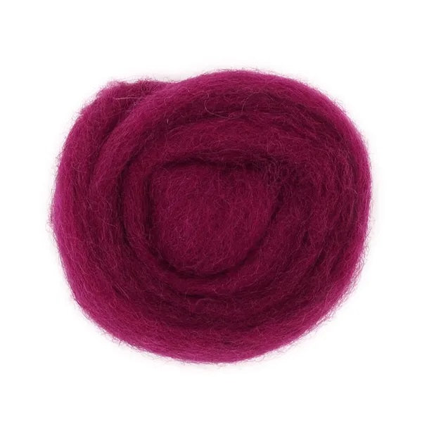 Dark Red Colour Combed Wool