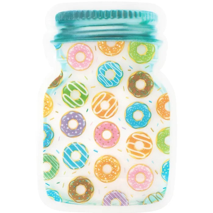 Donut Design Mason Jar Zip Lock Bags (available in 2 sizes) Mason Jar Zipper Bags Food Storage