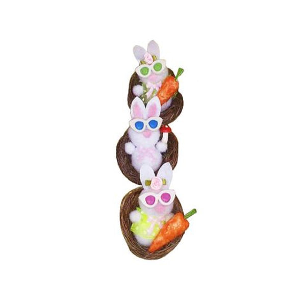 Assorted Rabbits in a Nest Easter Decoration