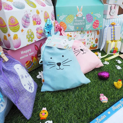 Easter Hessian Egg Design Treat Bags
