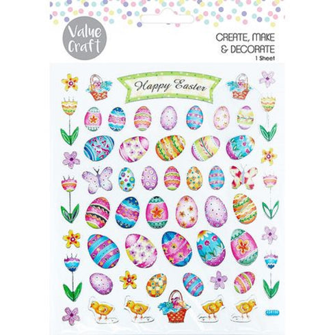 Eggs & Flowers Shape Easter Stickers