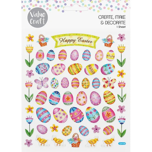 Eggs & Flowers Shape Easter Stickers