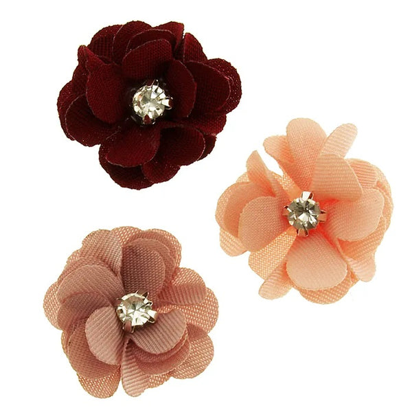 Fabric Daisy Flowers with Rhinestone (available in 2 colours)