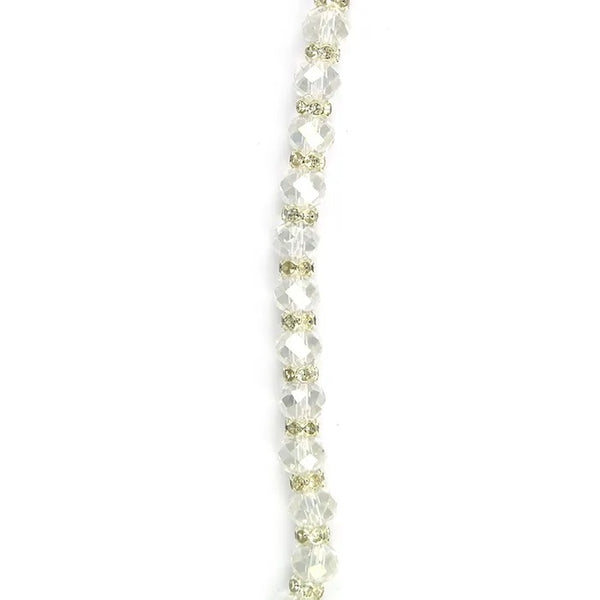 Facet Bead with Diamante Spacer Strung Beads