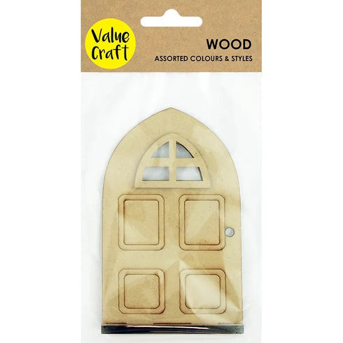 Wooden Fairy Door Shape with Window