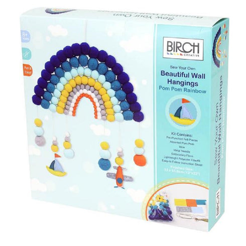DIY Beautiful Wall Hanging Craft Kit - Pom Pom Rainbow