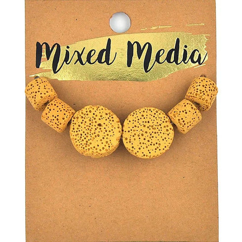 Flat Round & Tube Lava Beads (available in 5 colours)