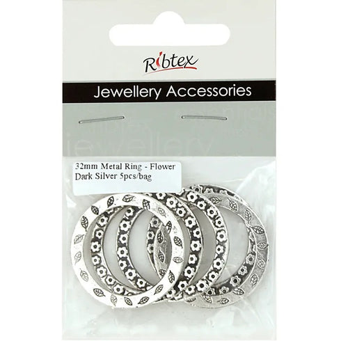 Flower Round Metal Alloy Ring