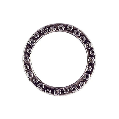 Flower Round Metal Alloy Ring