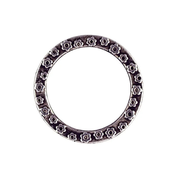 Flower Round Metal Alloy Ring