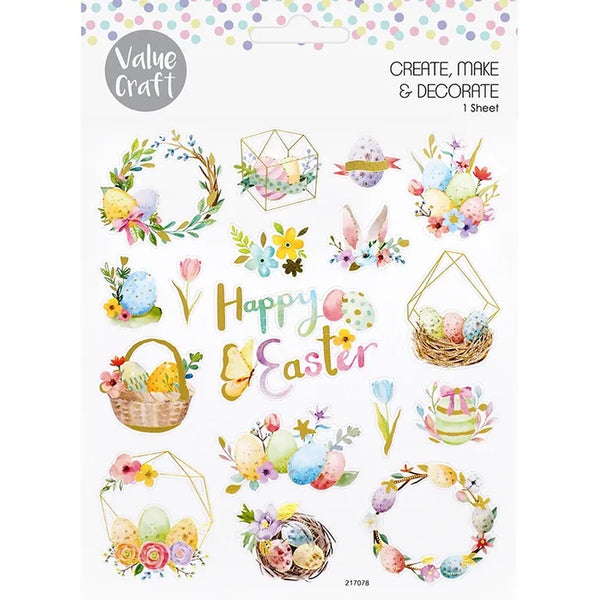 Foil Egg Baskets Shape Easter Stickers