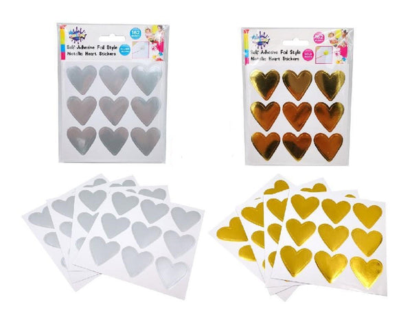 Foil Self Adhesive Heart Stickers (available in 2 colours)