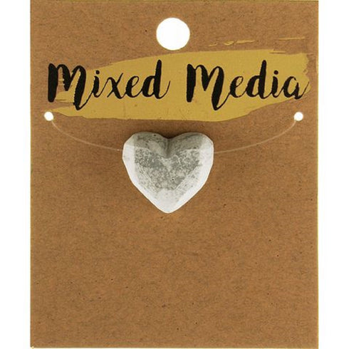 Geo Heart Pendant Cement Bead