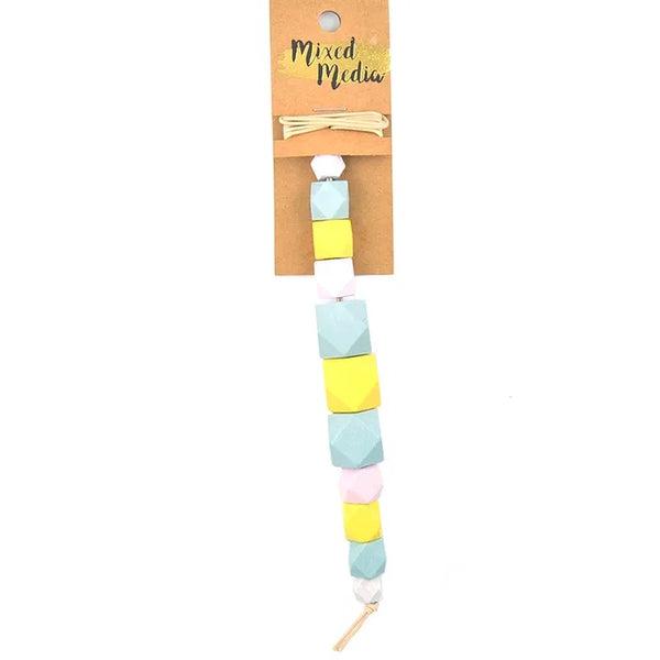 Pastel Colours Geo Wooden Beads