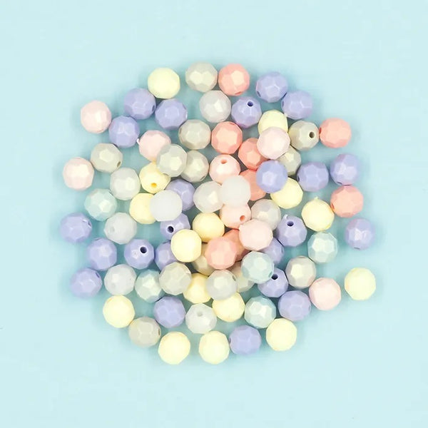Geo Round Shape Pearl Finish Beads