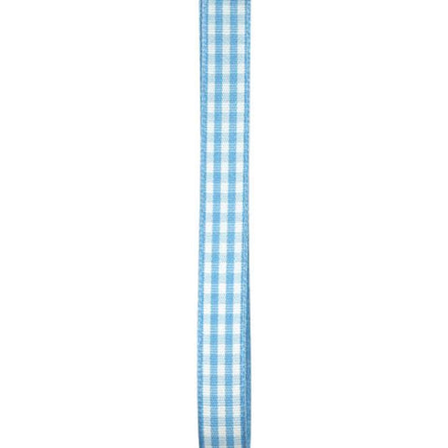10mm Baby Blue Colour Gingham Ribbon
