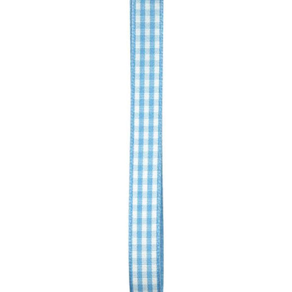 10mm Baby Blue Colour Gingham Ribbon