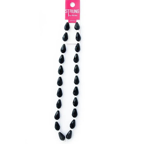 Glass Facet Large Teardrop Strung Beads (available in 4 colours)