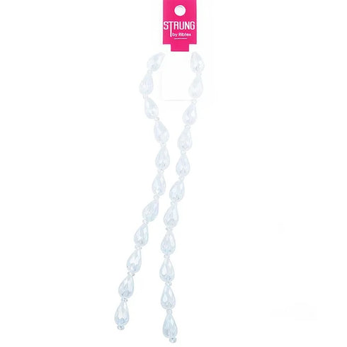 Glass Facet Large Teardrop Strung Beads (available in 4 colours)
