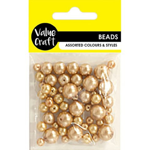 Gold Colour Glass Pearl Beads
