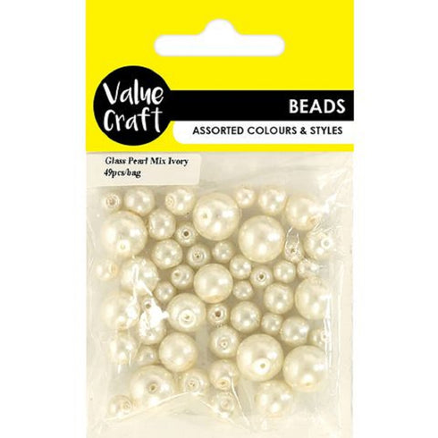 Ivory Colour Glass Pearl Beads