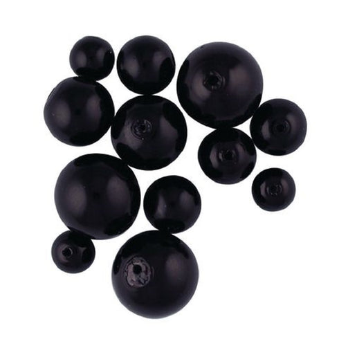 Black Colour Glass Pearl Beads