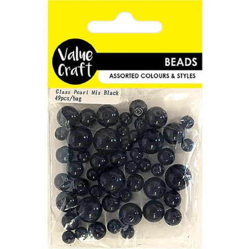 Black Colour Glass Pearl Beads