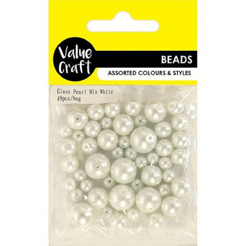 White Colour Glass Pearl Beads