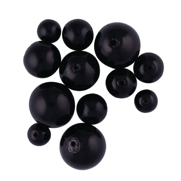 Black Colour Glass Pearl Beads