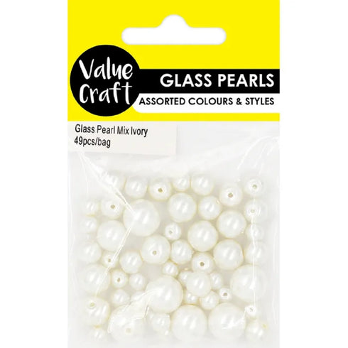 Ivory Colour Glass Pearl Beads