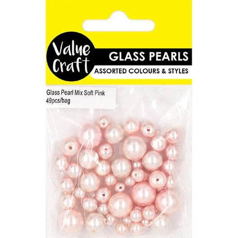 Soft Pink Colour Glass Pearl Beads