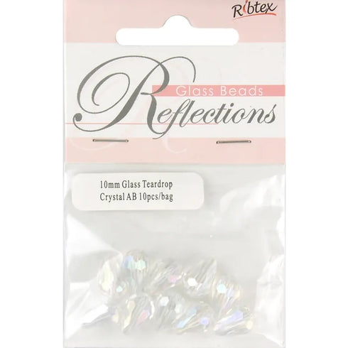 Glass Teardrop Faceted Beads