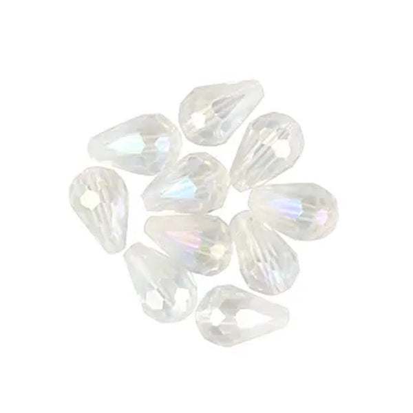 Glass Teardrop Faceted Beads