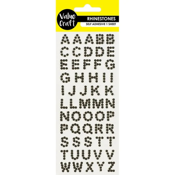 Glitter Alphabet Self Adhesive Rhinestones (available in 3 colours)