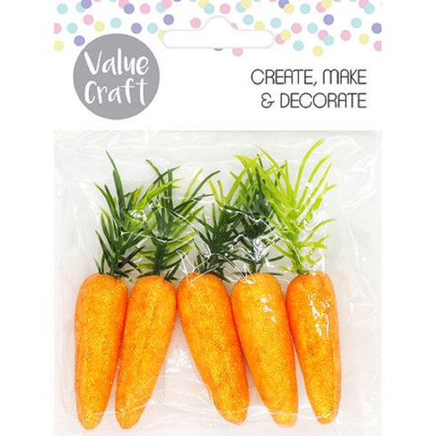 Glitter Carrots Shape Easter Decoration