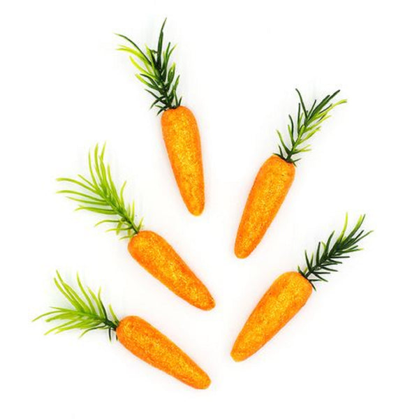 Glitter Carrots Shape Easter Decoration