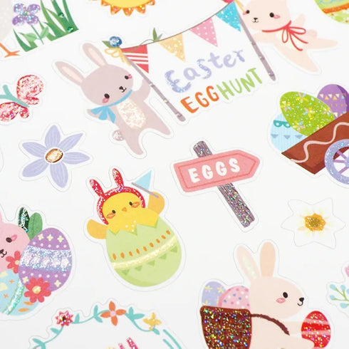 Glitter Eggs Hunt Easter Stickers