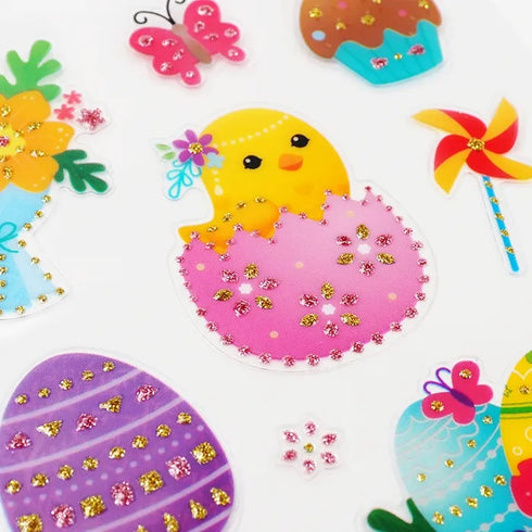 Glitter Eggs & Chicks Shape Easter Stickers